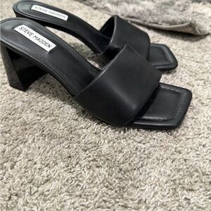 Steve Madden Black Square Toe Block Heels size 9 never worn